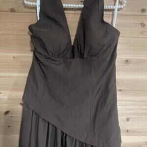 Brown Maxi Dress With A